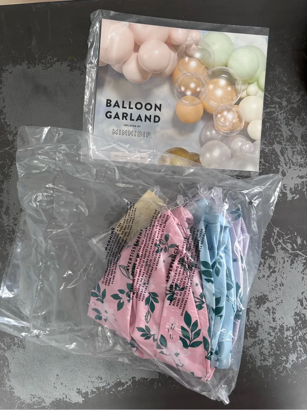 MINNIDIP Floral Pastel Balloon Garland Accents - Pink, Blue, Purple